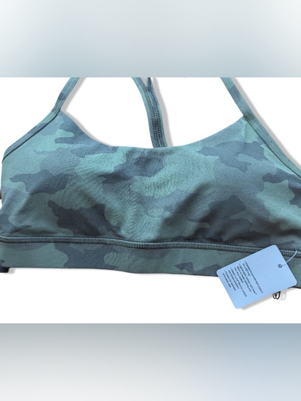 Lululemon Flow Y Bra Nulu *Light Support, B/C Cup Camo Green Twill | 8